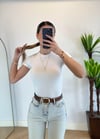 Mary Yarım Kollu Beyaz Pamuklu Body