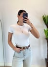 Mary Yarım Kollu Beyaz Pamuklu Body