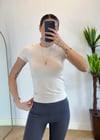 Mary Yarım Kollu Krem Pamuklu Body