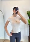 Mary Yarım Kollu Krem Pamuklu Body