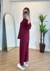 Milya Bordo Gömlek Takım