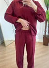 Milya Bordo Gömlek Takım