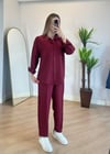 Milya Bordo Gömlek Takım
