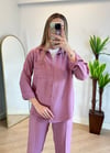 Milya Pembe Gömlek Takım
