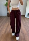 Modal Kumaş Bağlamalı Bordo Pantolon