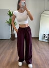 Modal Kumaş Bağlamalı Bordo Pantolon