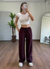 Modal Kumaş Bağlamalı Bordo Pantolon