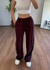 Modal Kumaş Bağlamalı Bordo Pantolon