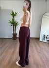 Modal Kumaş Bağlamalı Bordo Pantolon