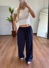 Modal Kumaş Bağlamalı Lacivert Pantolon