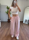 Modal Kumaş Bağlamalı Pembe Pantolon