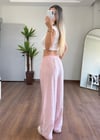 Modal Kumaş Bağlamalı Pembe Pantolon