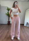 Modal Kumaş Bağlamalı Pembe Pantolon