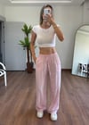 Modal Kumaş Bağlamalı Pembe Pantolon