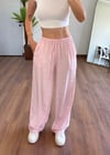 Modal Kumaş Bağlamalı Pembe Pantolon