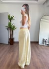 Modal Kumaş Bağlamalı Sarı Pantolon