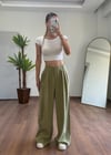 Modal Kumaş Yeşil Palazzo Pantolon