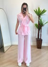 Modal Pembe Yelek Bel Lastik Pantolon