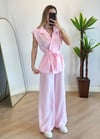 Modal Pembe Yelek Bel Lastik Pantolon