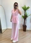 Modal Pembe Yelek Bel Lastik Pantolon