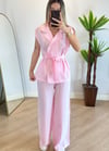 Modal Pembe Yelek Bel Lastik Pantolon