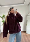 Muadil Marka Bordo Peluş Mont