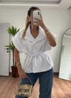 Nali Kısa Kol Beyaz Trençkot