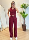 Nezzy Double Kumaş Kırmızı Palazzo Pantolon
