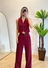 Nezzy Double Kumaş Kırmızı Palazzo Pantolon