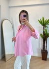 Nicki Pembe Keten Gömlek