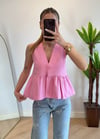 Nora Pembe Tek Düğme Gömlek