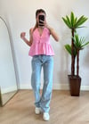 Nora Pembe Tek Düğme Gömlek