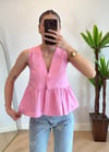 Nora Pembe Tek Düğme Gömlek