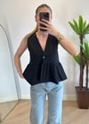 Nora Siyah Tek Düğme Gömlek