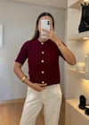 Nuxe Düğmeli Bordo Hırka