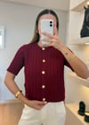 Nuxe Düğmeli Bordo Hırka