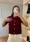 Nuxe Düğmeli Bordo Hırka