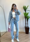 Ossa Parıltılı Straight Jean 