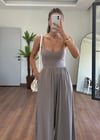 Oysho Kumaş Gri Tulum Elbise