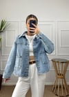 Pale Mavi Oversize Kot Ceket