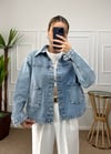 Pale Mavi Oversize Kot Ceket