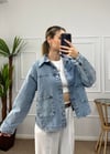 Pale Mavi Oversize Kot Ceket