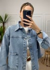 Pale Mavi Oversize Kot Ceket