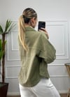 Pale Yeşil Oversize Kot Ceket