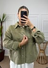Pale Yeşil Oversize Kot Ceket