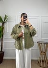 Pale Yeşil Oversize Kot Ceket