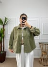 Pale Yeşil Oversize Kot Ceket