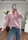 Pembe Polo Yaka Triko
