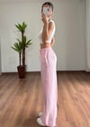 Pera Desenli Pembe Bağlamalı Pantolon