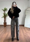 Perla Siyah Taşlı Jean